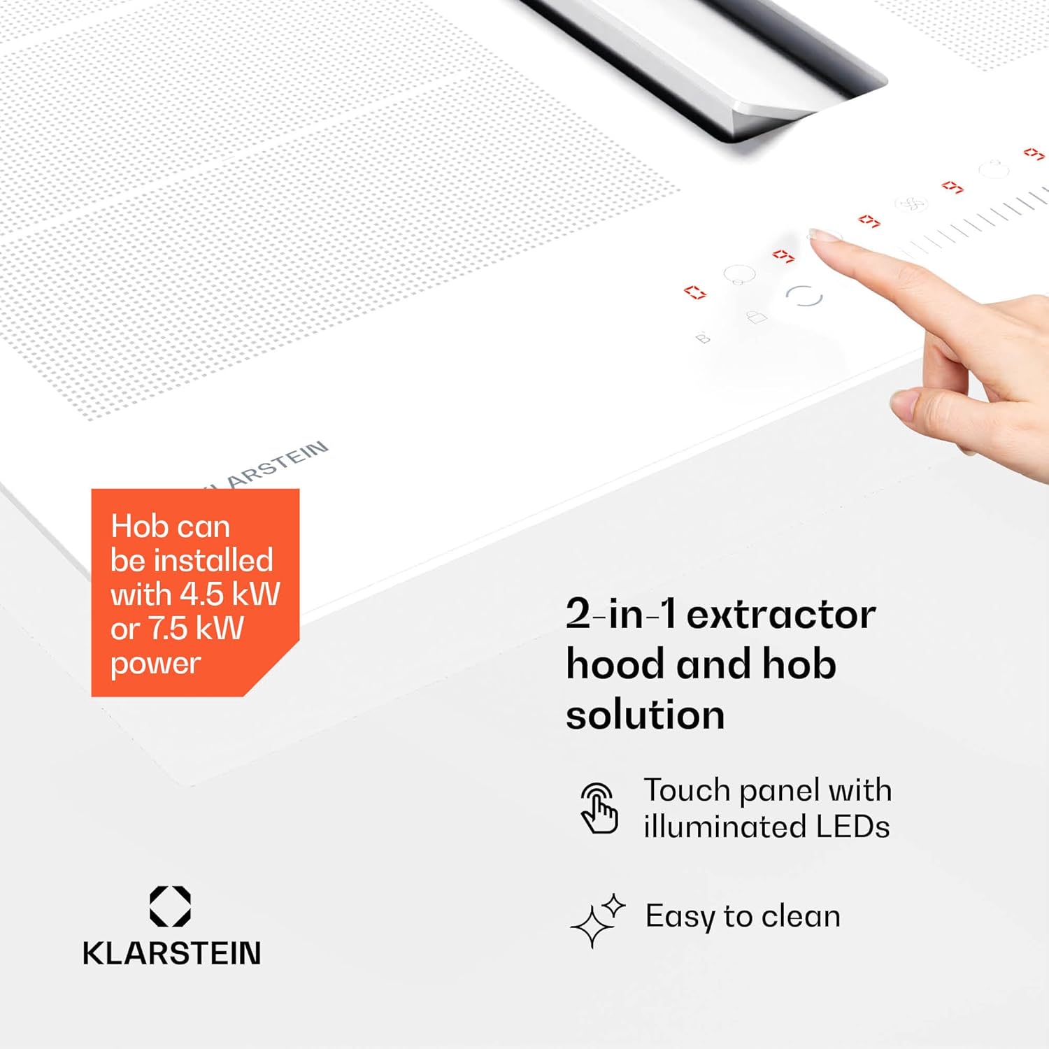 Klarstein Chef-Fusion 2-in-1 extractor hood and hob solution with touch panel