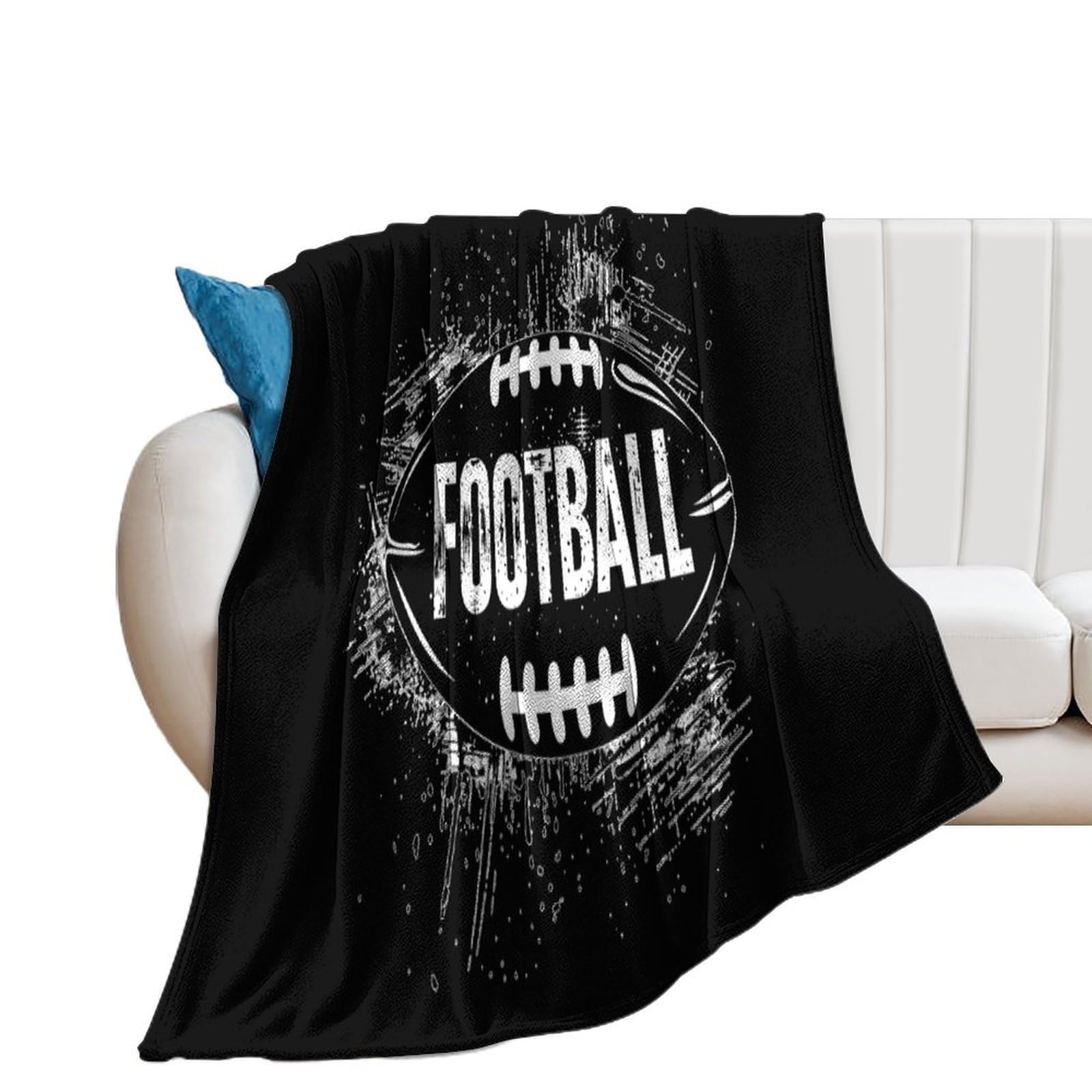 Football Ball Soft Flannel Blanket Throw Fashion Plush Blankets Lightweight Throws for Couch Bed 30
