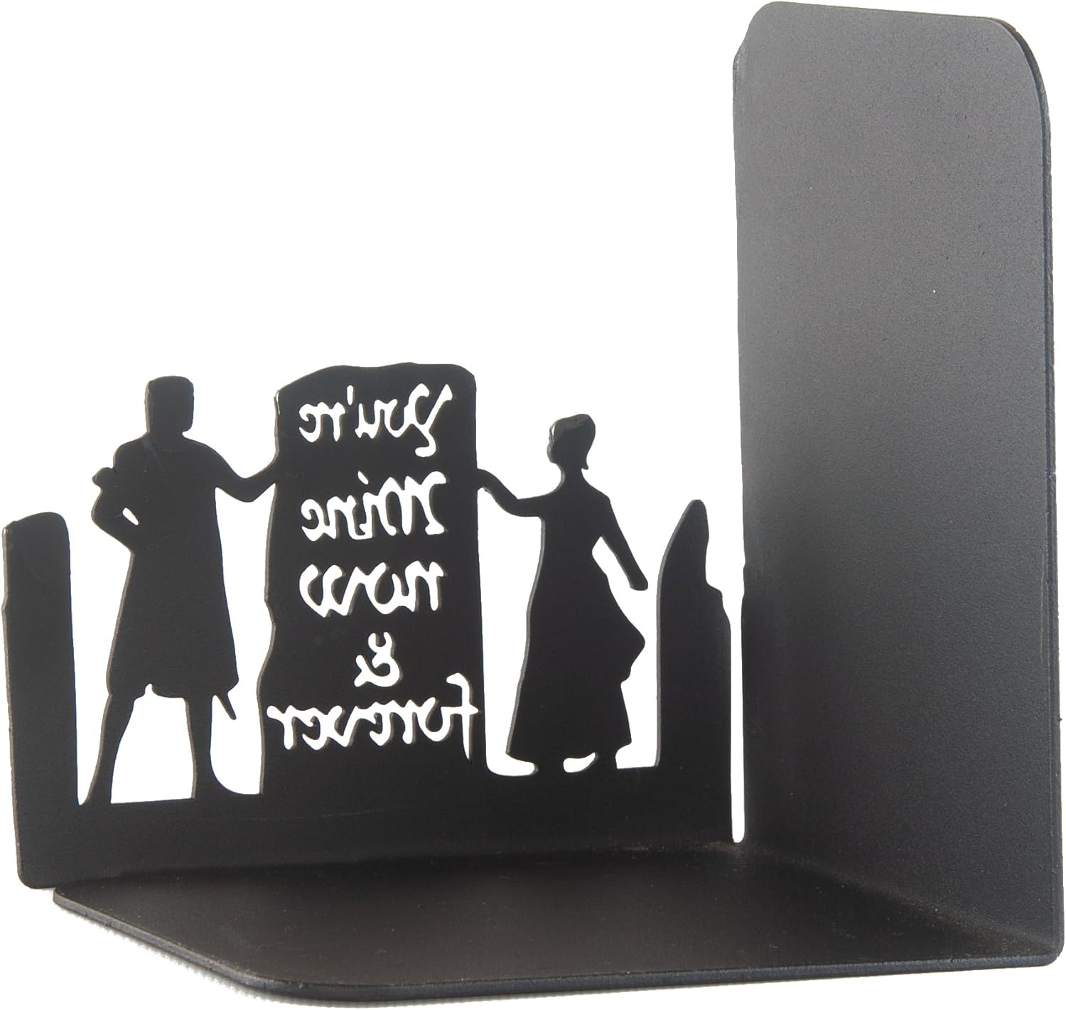 Outlander Themed Metal Bookend, Romantic Silhouette Design, You're Mine Now & Forever, Decorative Outlander Bookends, Lovers Silhouette Book Stand, Gift for Couple, Love Story, Jamie and Claire Fraser