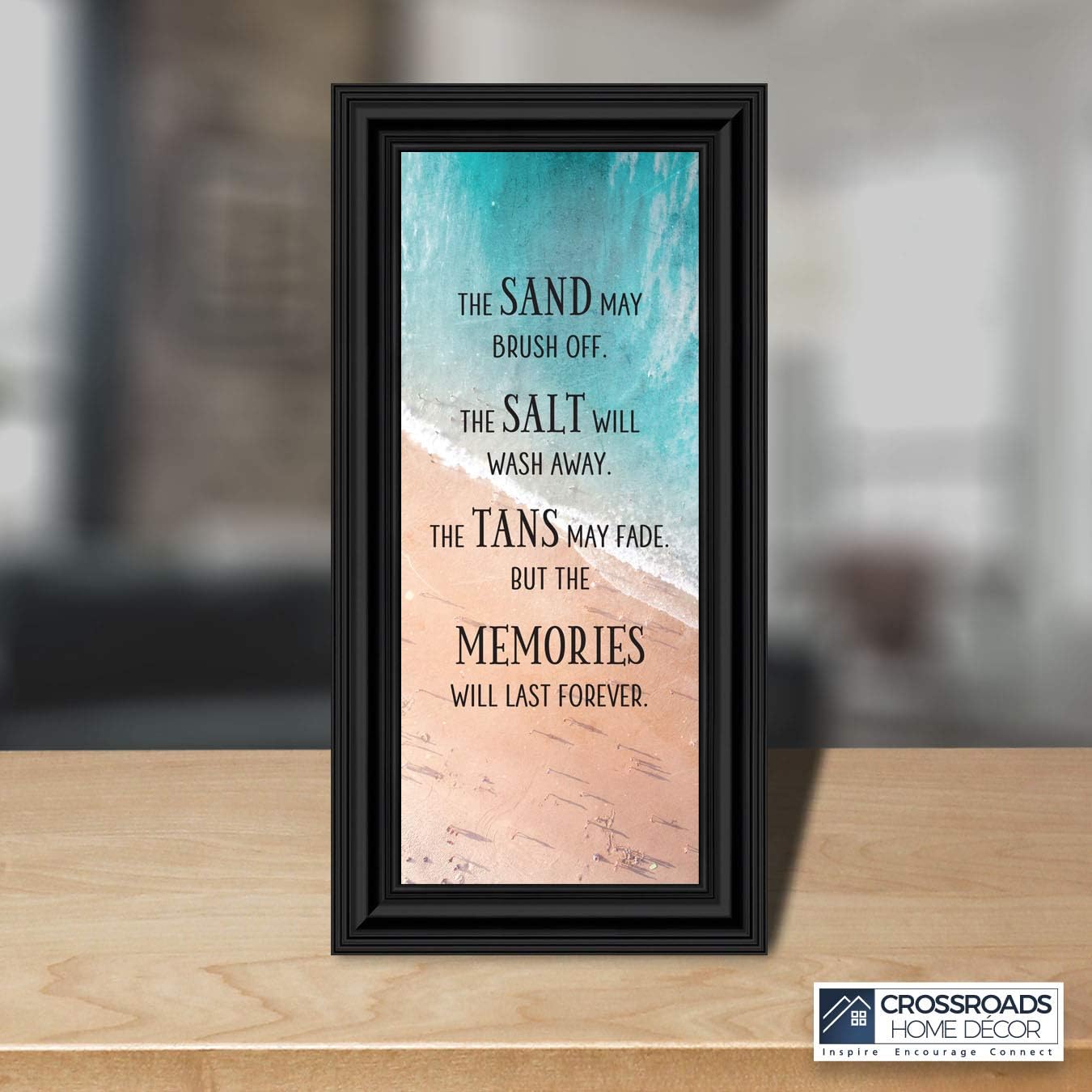 Crossroads Home Décor Memories Last Forever, Ocean Decor, Family Vacation Picture Frame, 7421B