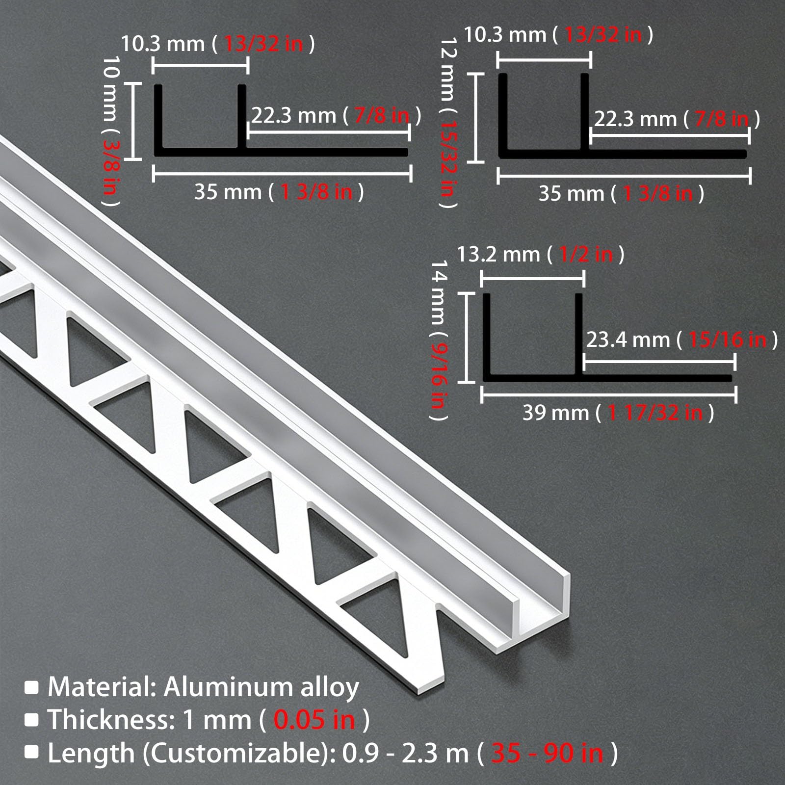Nierdzewna regulowana aluminiowa prowadnica do drzwi prysznicowych do paneli akrylowych o zmiennej grubości, możliwość przycięcia, przesuwny kanał szynowy do łazienki, prysznica i kabin tarasowych