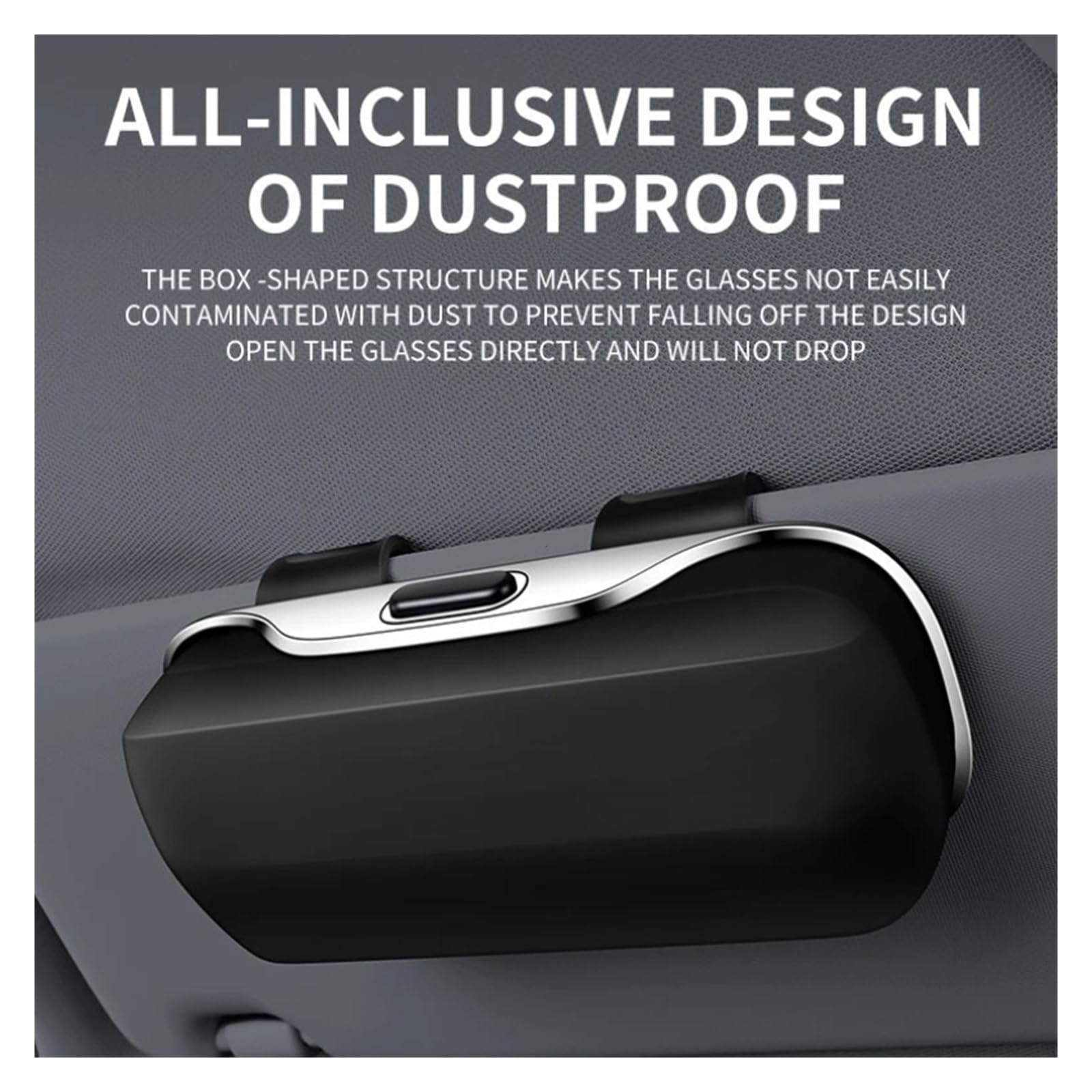 Tragbare Schalter Drücken Auto Gläser Box Stabile Stoßfest Sonnenbrille Halter ABS Expansion Raum Brillenetui Sonnenblende Brillenetui Für Auto(Black)