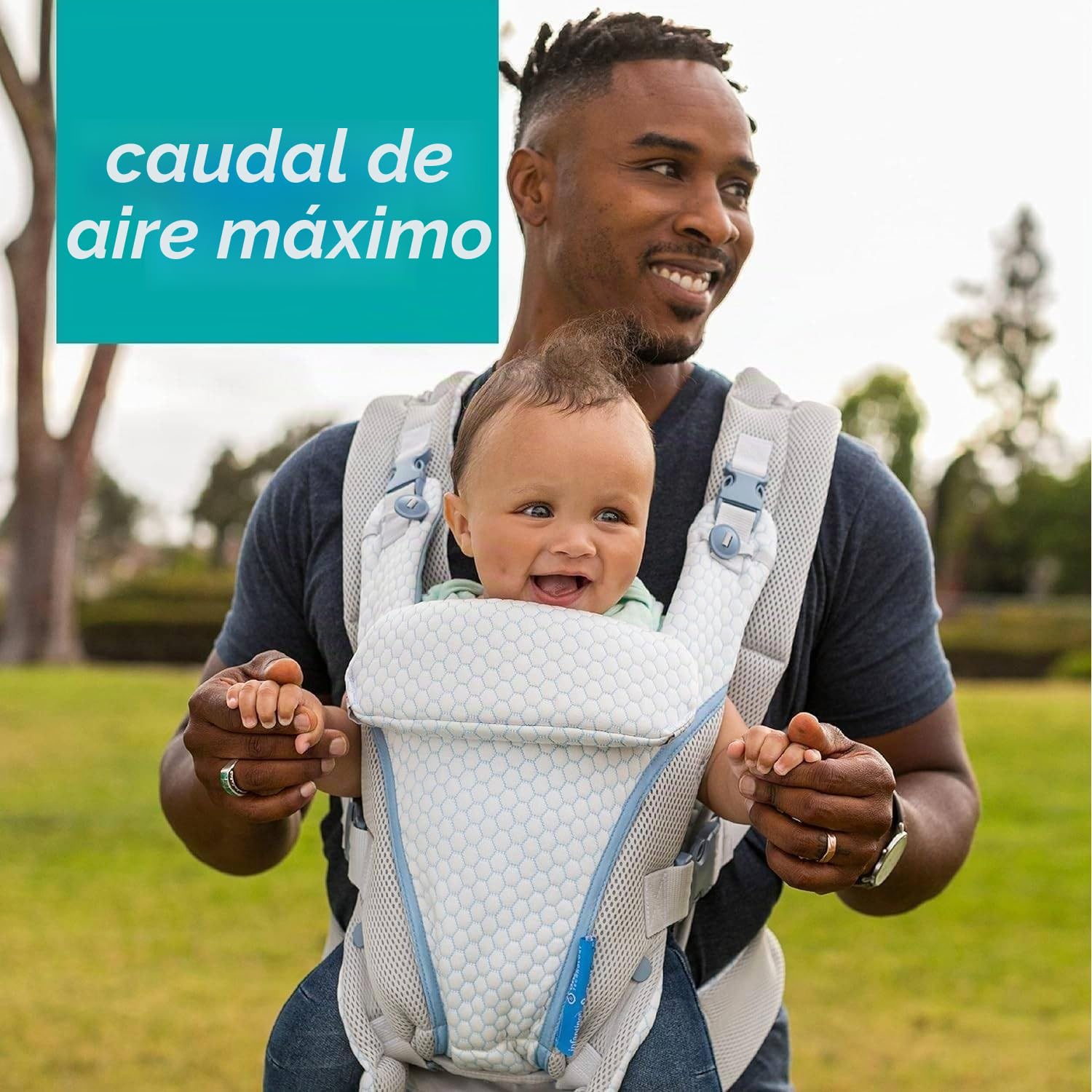 Infantino StayCool Mochila Portabebé Convertible 4-en-1, Bolsillo de Almacenamiento Conveniente, Diseño Ergonómico, Adaptable a lo Largo de los Años, Conexión Manos Libres para Recién Nacidos y Niños