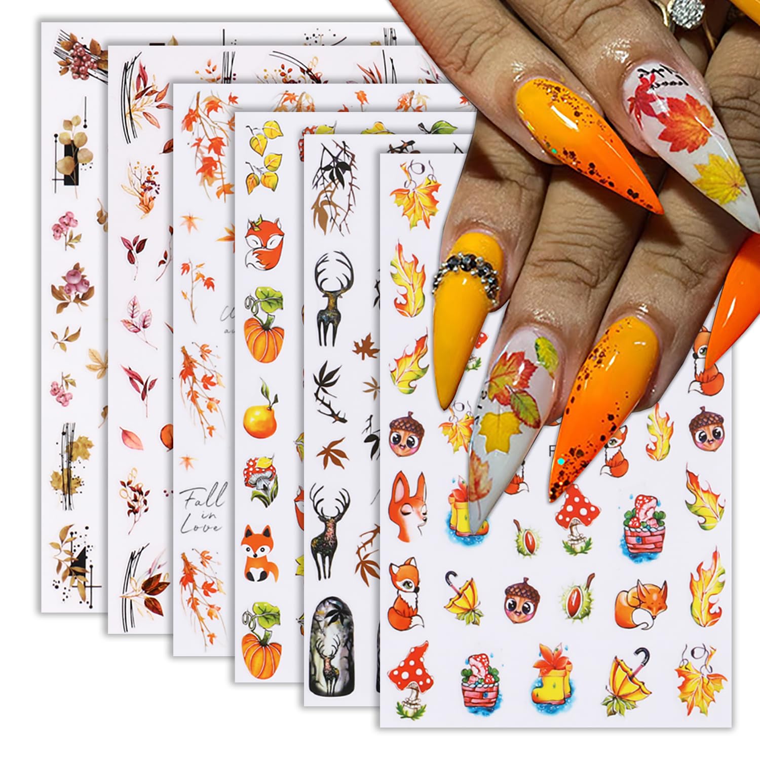 Halloween Nail Stickers - Cute Ghosts & Pumpkins -31