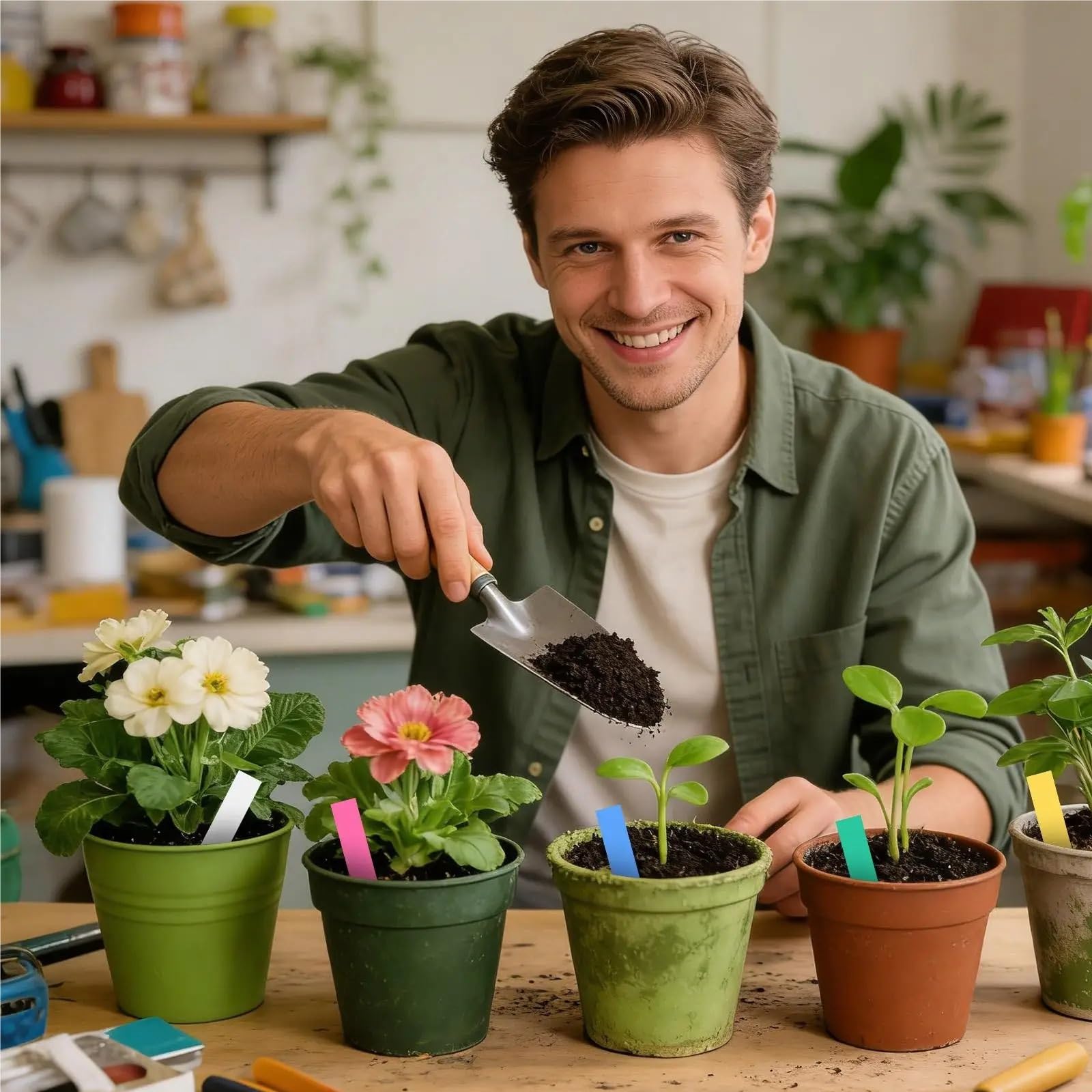 Etiquette Jardin Étiquettes de jardin, signes légumes avec stylo, étiquettes pépinière for fleurs, extérieur, intérieur, serre, cour, Patio, lit surélevé, 500 pièces
