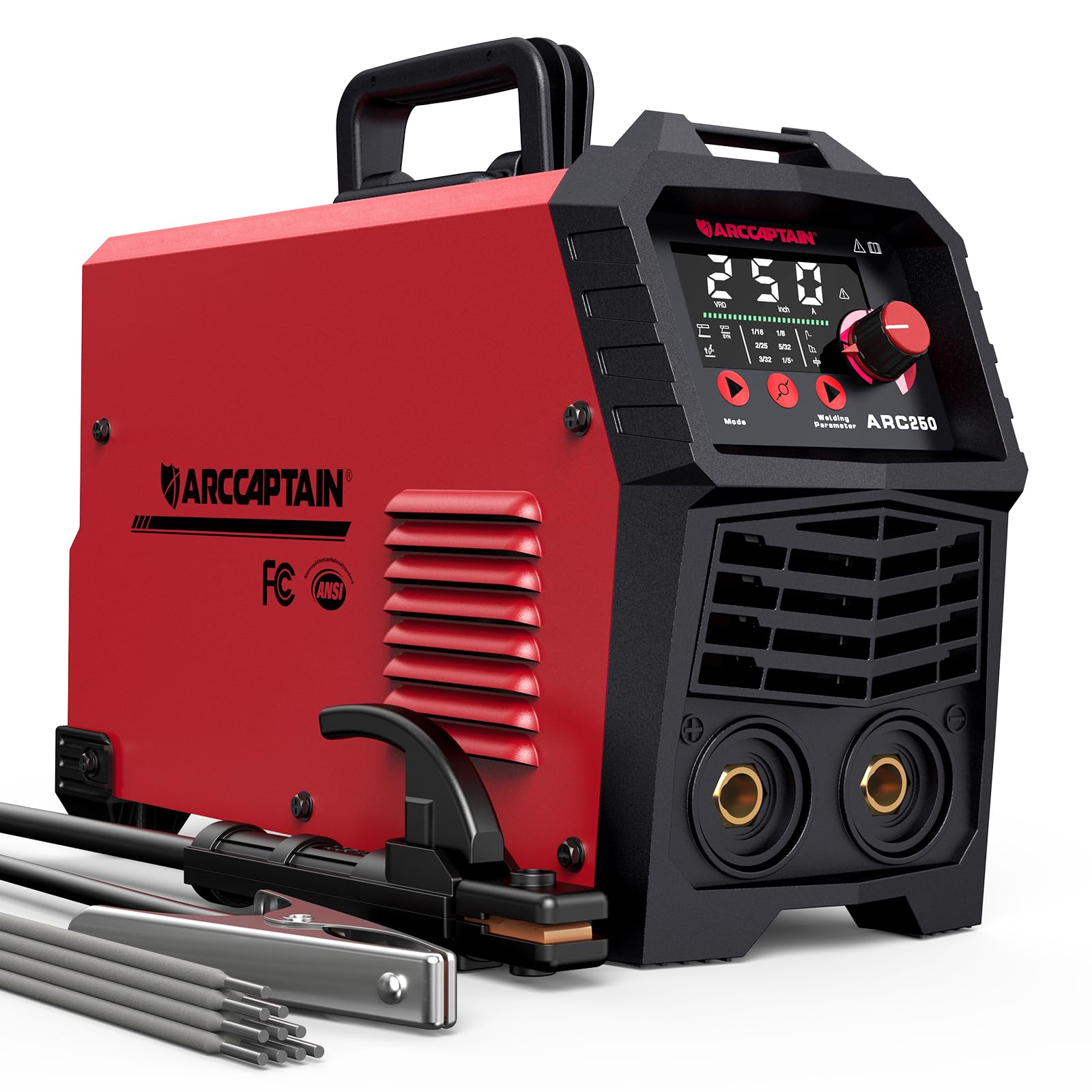 ARCCAPTAIN 250A Stick Welder, 230V MMA/Lift TIG Welding Machine 10PCS Rods