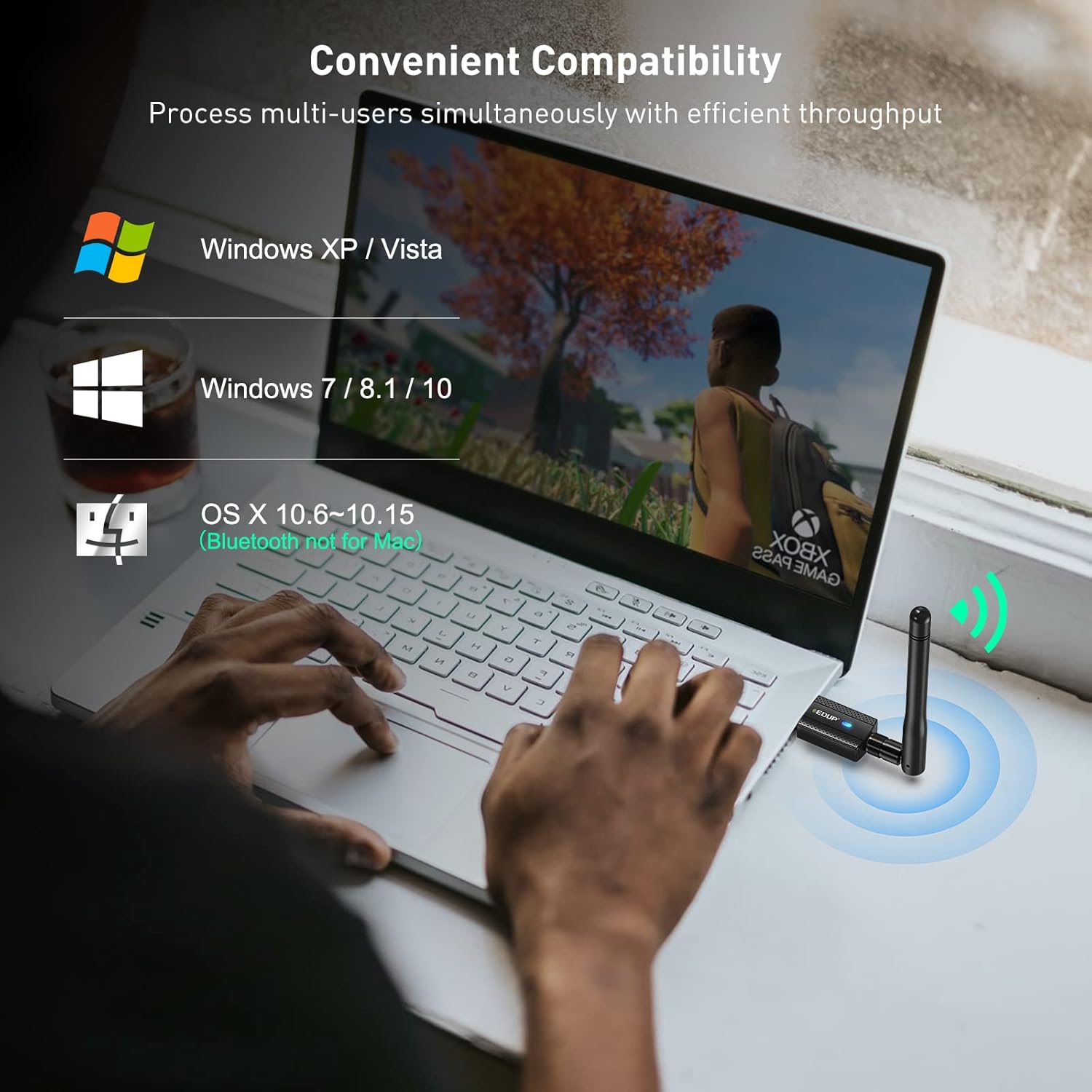 600Mbps Bluetooth 4.2 USB WiFi Adapter, Dual Band 2.4Ghz / 5.8Ghz USB Wireless Adapter with 2DBI Antenna, USB WiFi Dongle for Desktop/Computer, Support Win XP/7/8.1/10/11/MacOS 10.6~10.15 : Electronics
