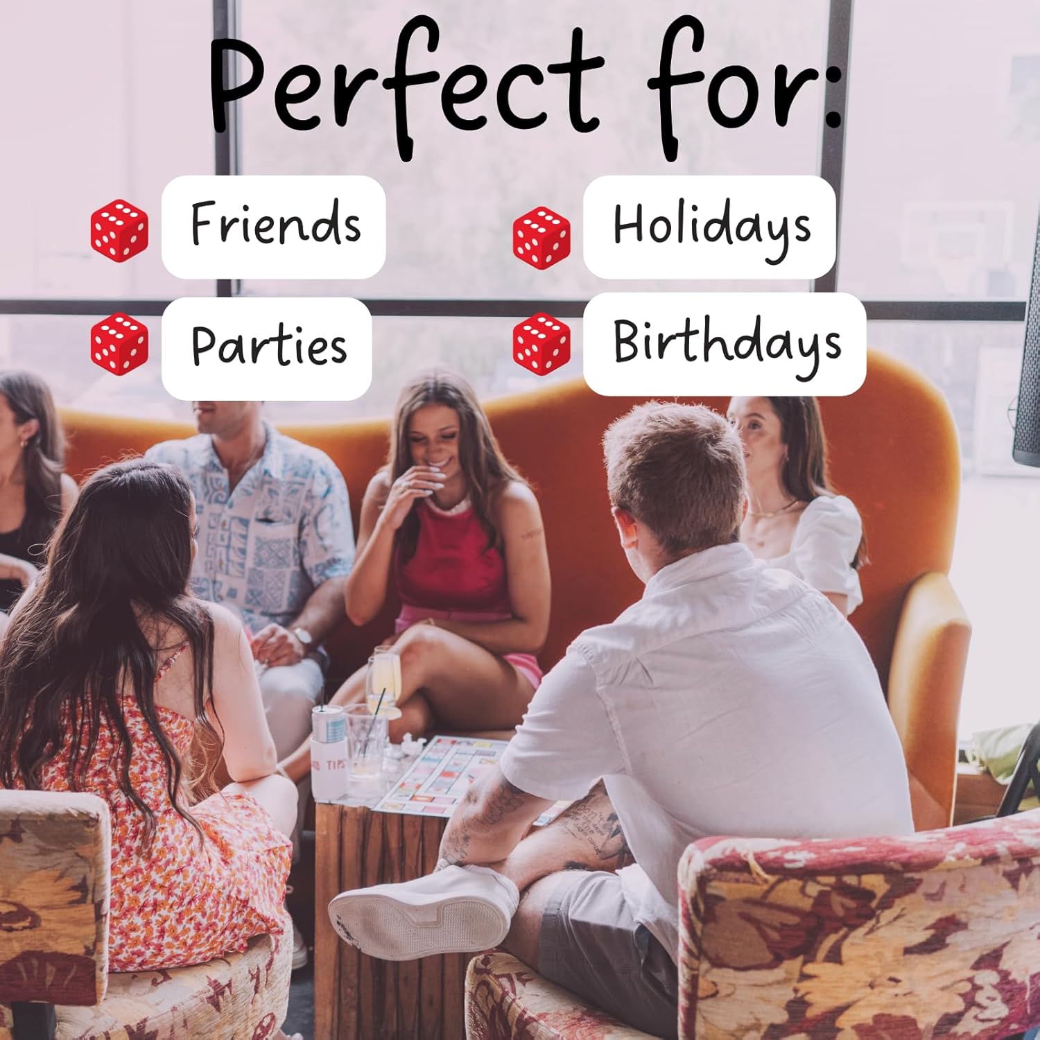 TIPSYLAND Original Edition | Official Product | Hilarious Adult Board Game | Group Game for Game Nights, Parties and More | Fun Challenges, Dares & Mini-Competitions | 3-8 Players