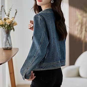 バーバリーロンドン ノーカラーデニムジャケット ショート丈