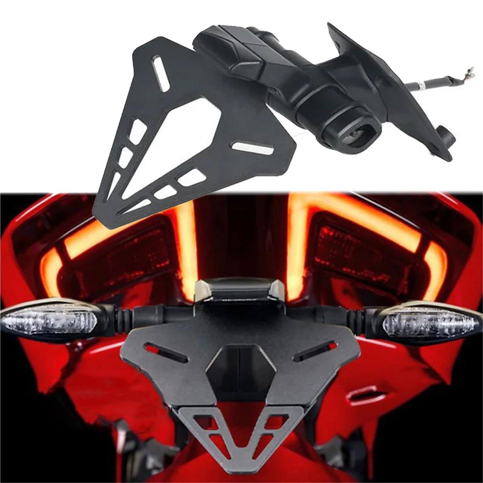 Accesorios para matrículas Portamatrículas para Ducati Panigale V4/V4S 2025 Colgante Trasero Corto para Motocicleta
