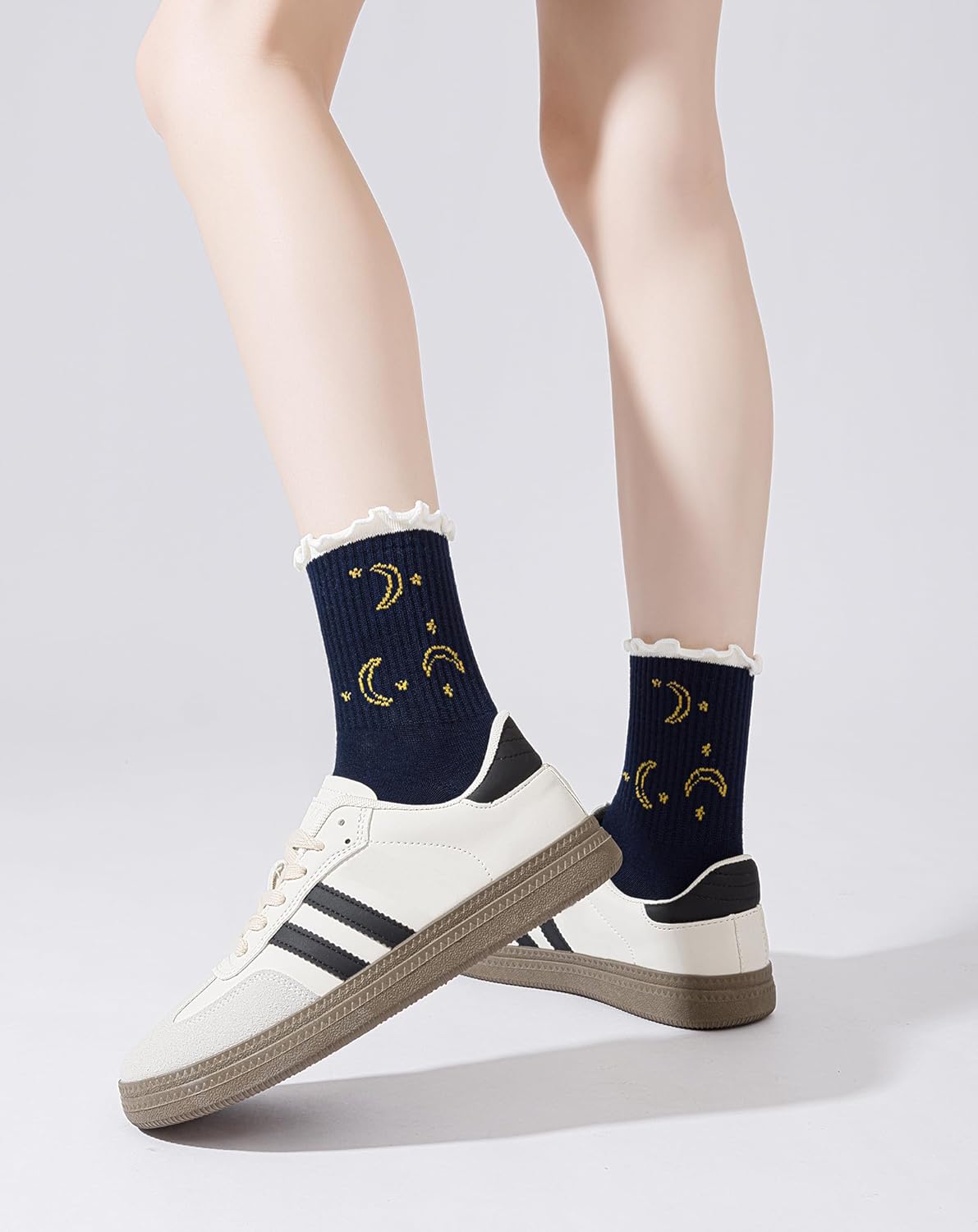 Yawlsow Pilates Grip Socks for Women Yoga Grippy Socks Cute Barre Non Skid Athletic Crew Sticky Sock Workout Hospital - Image 6