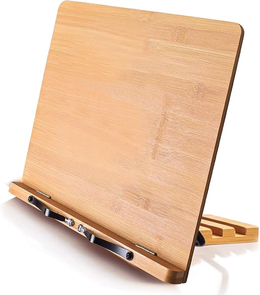 Wishacc Atril de bambú ajustable para libros de cocina