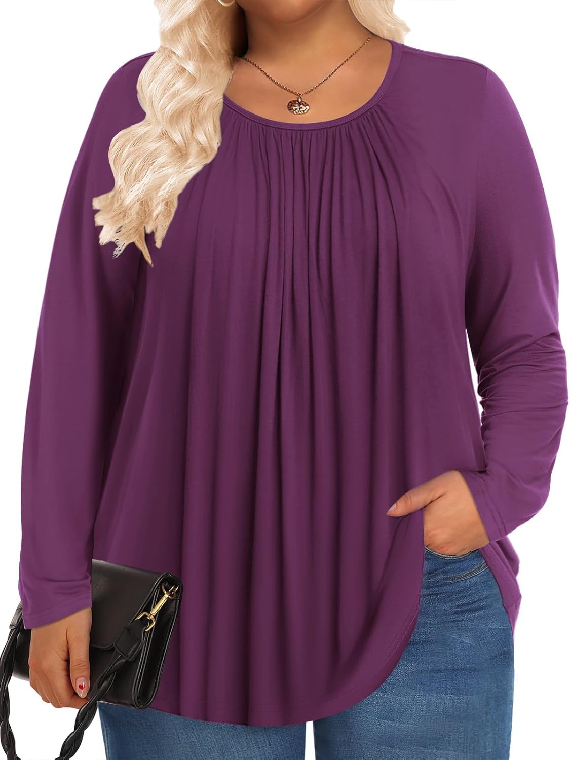 PEVRL Womens Plus Size Tops Long Sleeve Shirts Fall Tunics Blouses Wear with Leggings