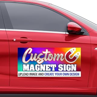 2pc 12x18 Custom Full Color Magnetic Car Signs, Ready in One Day for Business Advertising and Vehicle Promotion, Logo for Your Car Van Truck