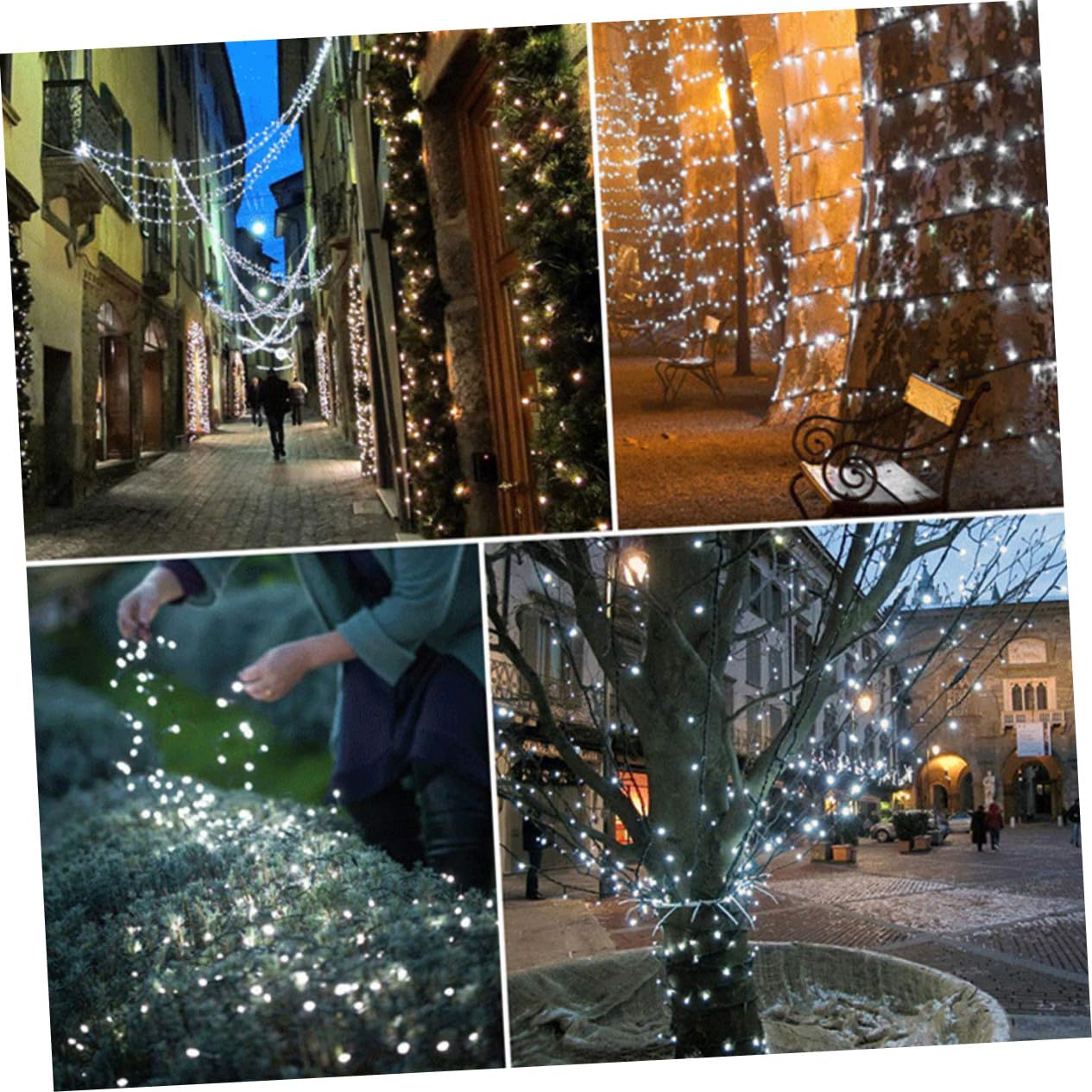 Solar LED Lichterkette 10m 100 Leds 2 Satz für Außen Weiß