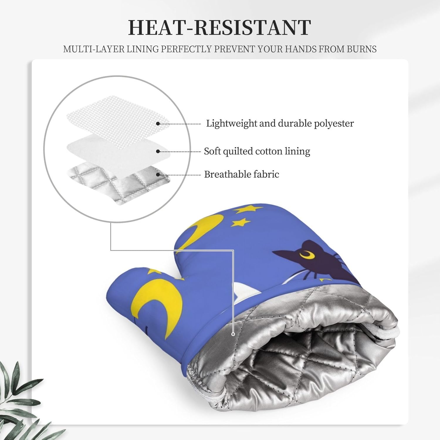 Oven Mitts and Pot Holders Set Heat Resistant Non-Slip Silicone Oven Mittens with Oven Gloves and Hot Pads Potholders for BBQ Kitchen Baking Cooking, Quilted Liner