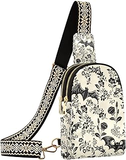 NCRJCZQL Crossbody Sling Bag for Women Leather Shoulder Chest Bag Small Fanny Pack for Hiking Travel