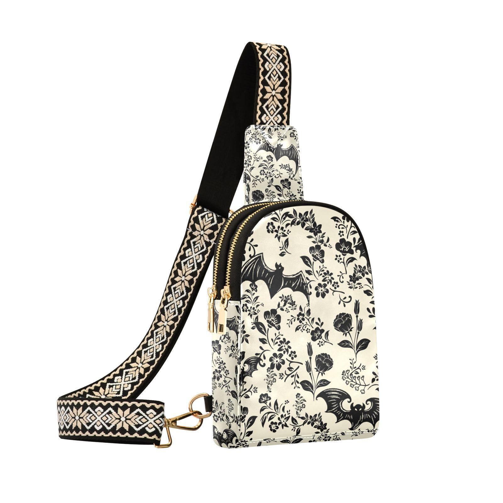 NCRJCZQL Crossbody Sling Bag for Women Leather Shoulder Chest Bag Small Fanny Pack for Hiking Travel | Leather, Shoulder, Chest Bag, for Hiking,