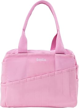 Soolla Studio Bag: Pottery Tool Bag & Craft Storage, Art Supply Organizer, Washable Tote, Knitting Yarn, Crochet Projects, 30 Pockets, 20+ Canvas Colors, Gift for Artists & Teachers (Flirty Flamingo)