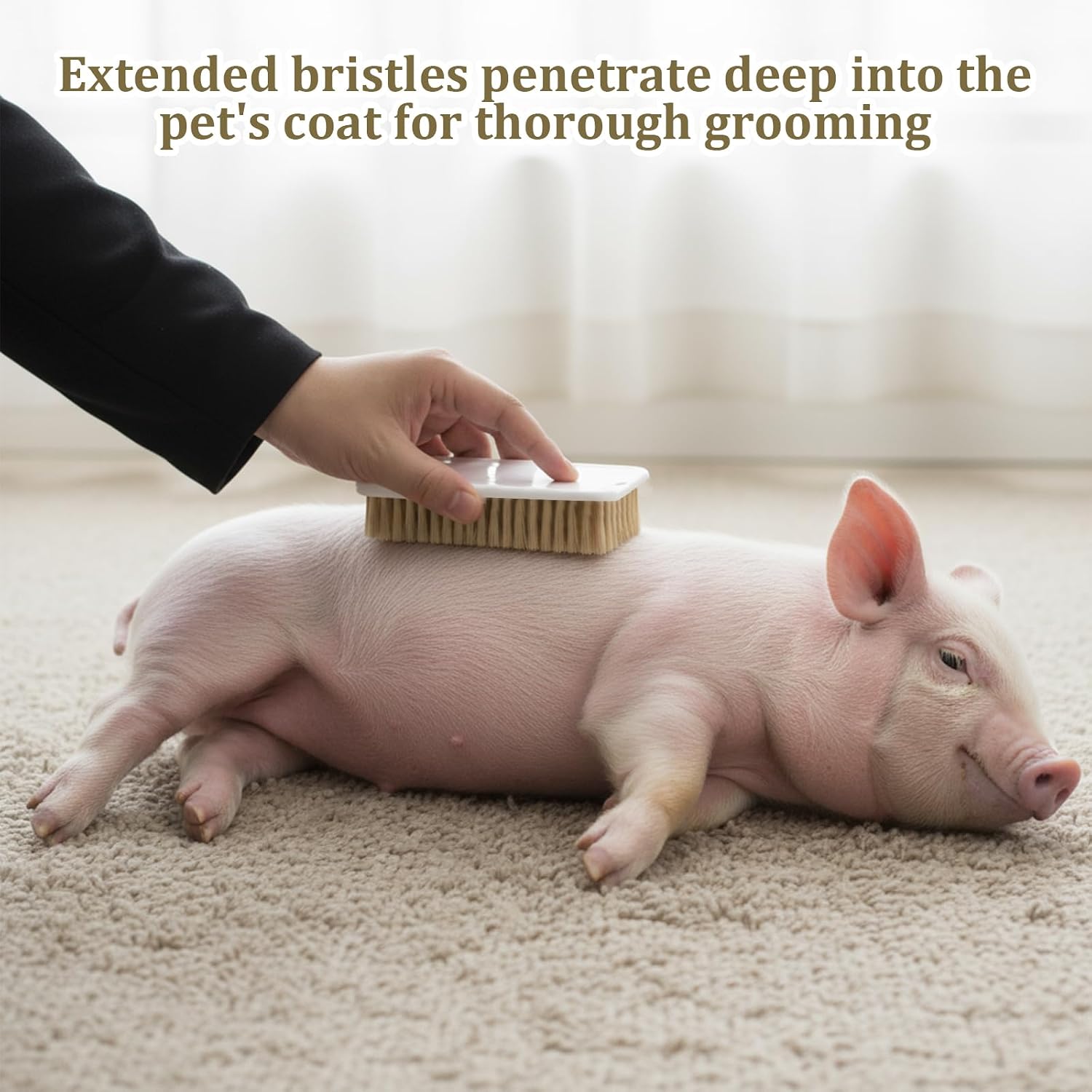 2 PCS Pig Toy, Pig Self-Grooming Scratch Brush with Hanging Hole for Barns | For Pig Scratching Itches, Massages Skin and Relieves Stress, Mini Pig Supplies for Barns, Outdoor Stumps, Fences