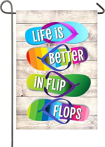 Bandera de jardín de verano de 12 x 18 pulgadas, letrero de doble cara para playa y piscina, decoración de fiesta, decoración de temporada rústica