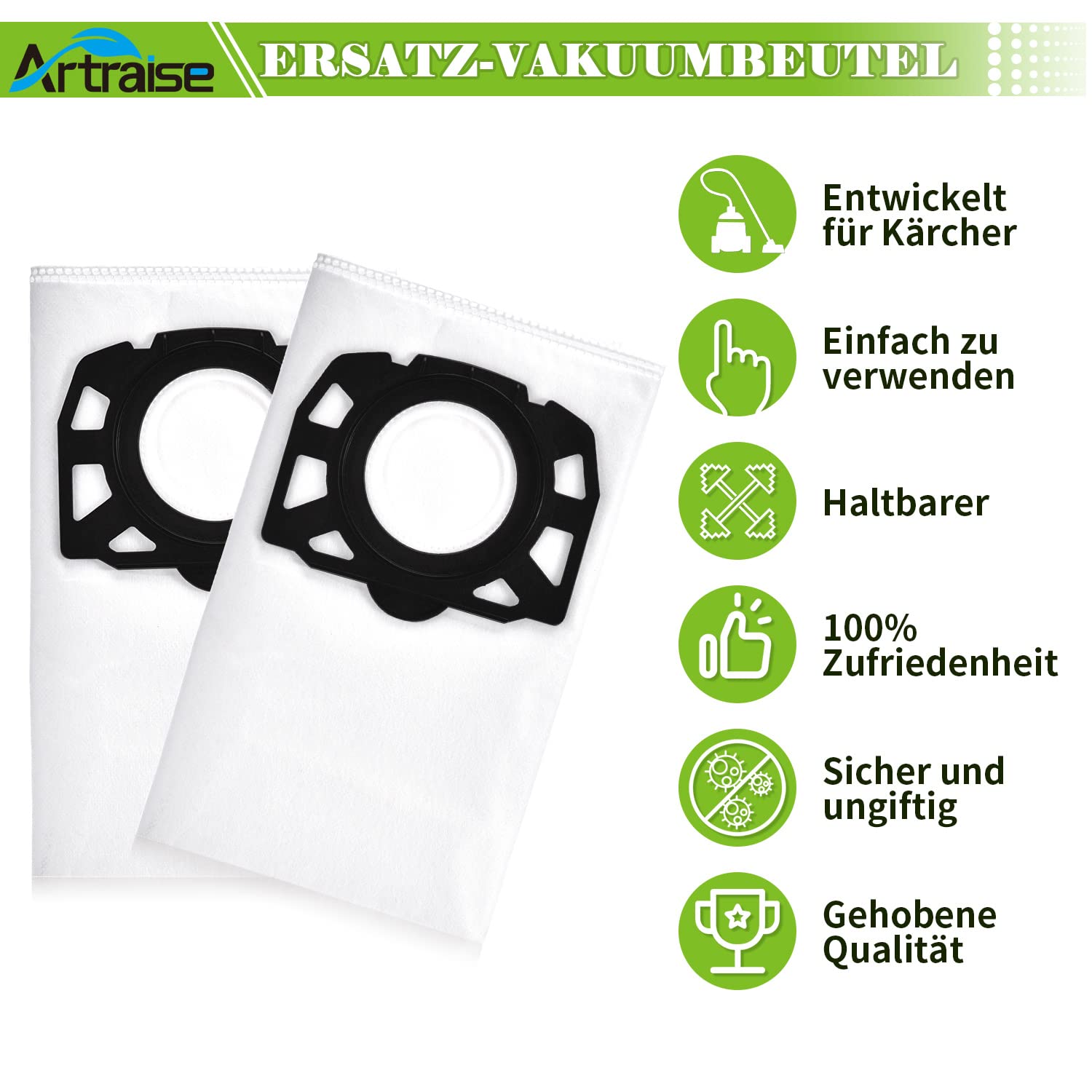 15 Sacchetti Per Aspirapolvere Per Sacchetti Filtro In Tessuto Non Tessuto Karcher 2863 0060 487 Sacchetti Di Ricambio Per Aspirapolvere A Umido E A Secco Wd4 Wd5 Wd6 Wd5p Wd6p Premium Mv4 Mv 92964350