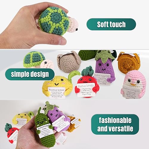 Miniatura 6 de Tomate de ganchillo en escabeche hecho a mano, con apoyo emocional, lindo muñeco de ganchillo para amigos y familia, divertido juguete de pepinillo