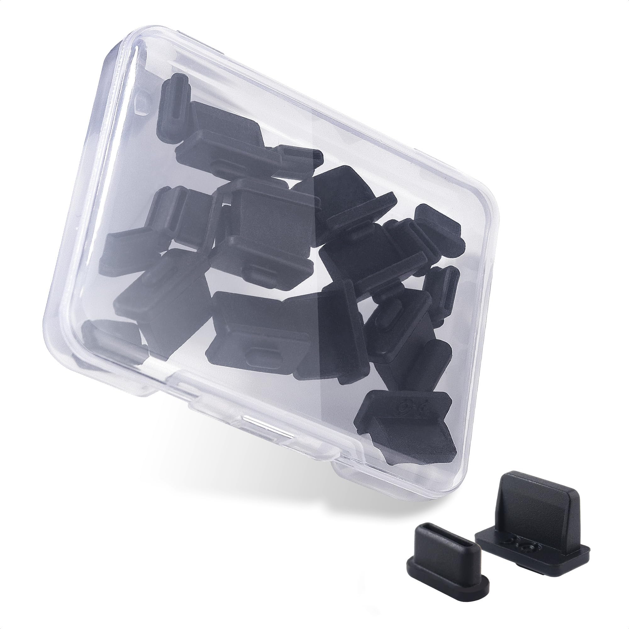 Cable Matters Combo-Pack USB-C and USB Port Covers - 10x USBC & 10x USBA Covers in Black (USBA Dust Cover, USBC Caps/Protector Plug)