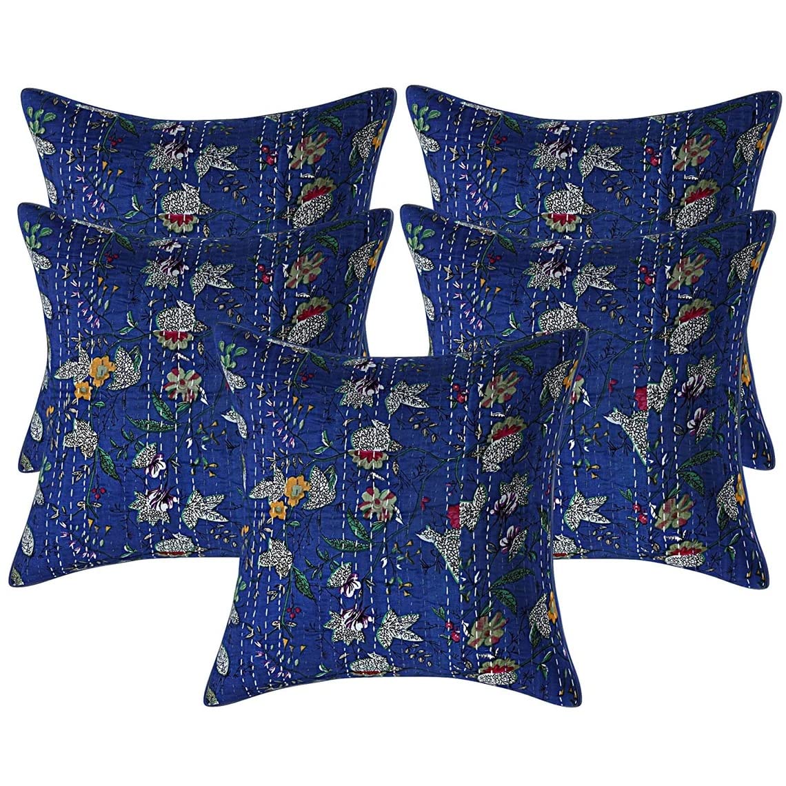 Housses de coussin de travail indien Kantha 16x16 taies fait main