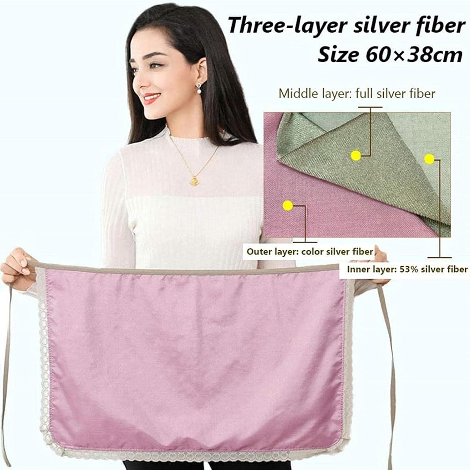 Anti-Radiation Maternity Belly Women Protection Shield Apron Protection Shield Tanks Bellyband Apron EMF Shielding Safety Maternity,Double Layer,80X38CM