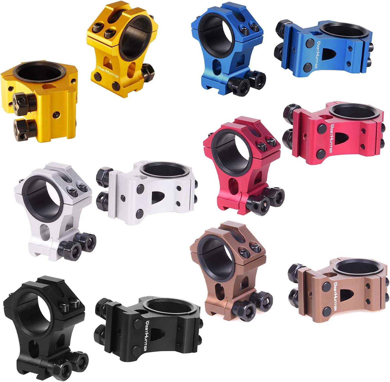 WestHunter Industrial Grade Precision Scope Rings, 1 Inch 30 mm Tactical 6061 T6 Dovetail Scope Mount | 36 mm Center Height