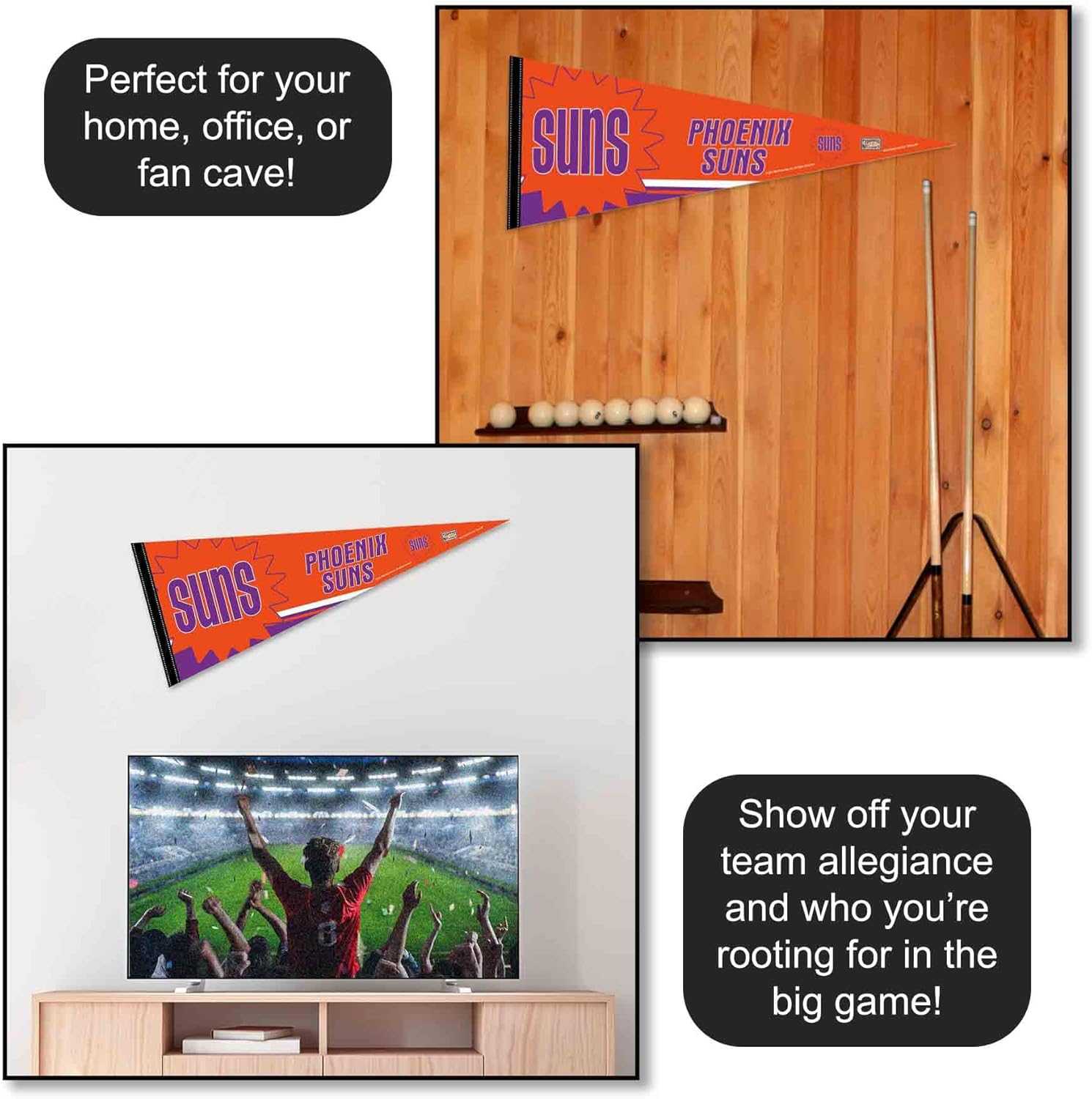 Phoenix Suns Throwback Retro Vintage Pennant Flag - Image 3