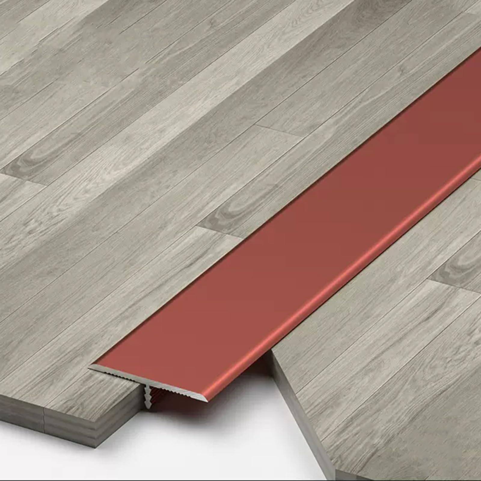 3 Piezas Tira De Transición De Suelo De 90 Cm De Perfil De Transición De Aluminio En T Tapajuntas Para Suelo Para Laminados, Puertas Y Bordes De Baldosas(RED,4cm x 270cm (3 * 90cm))