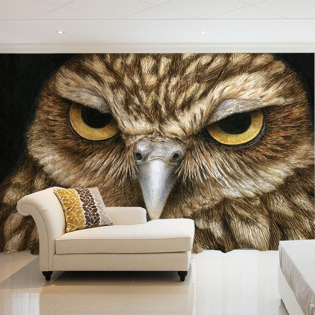 Voilage fenêtre salon moderne rideau chambre à coucher transparent hibou 2pcs