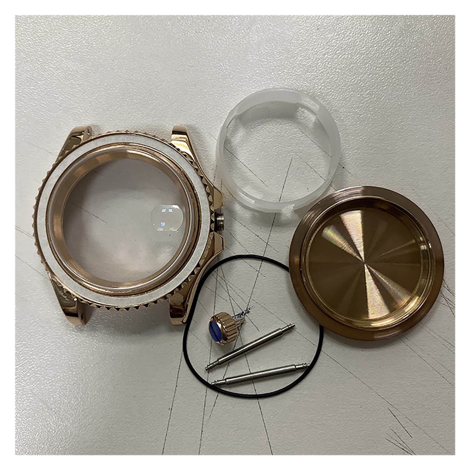 Caja de Reloj de Acero Inoxidable de 40 mm Compatible con Movimiento mecánico automático Mingzhu 2813. Tapa para Relojes 8215, 8200 y 821A. Accesorios para Relojes.
