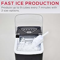 Vista 4 de Frigidaire EFIC123-SSBLACK - Máquina de hielo compacta para encimera, 26 libras de hielo por día, acero inoxidable negro