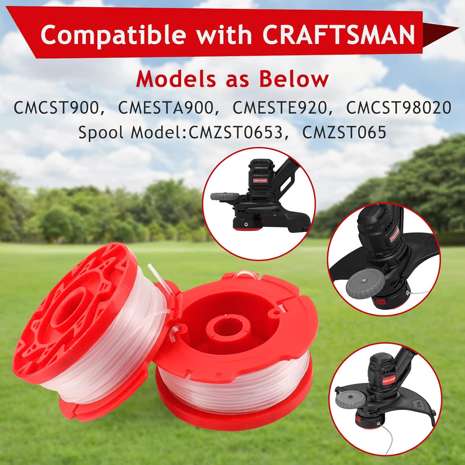 Buy 8Pcs String Trimmer Line Spool Replacement for Craftsman Weed Eater