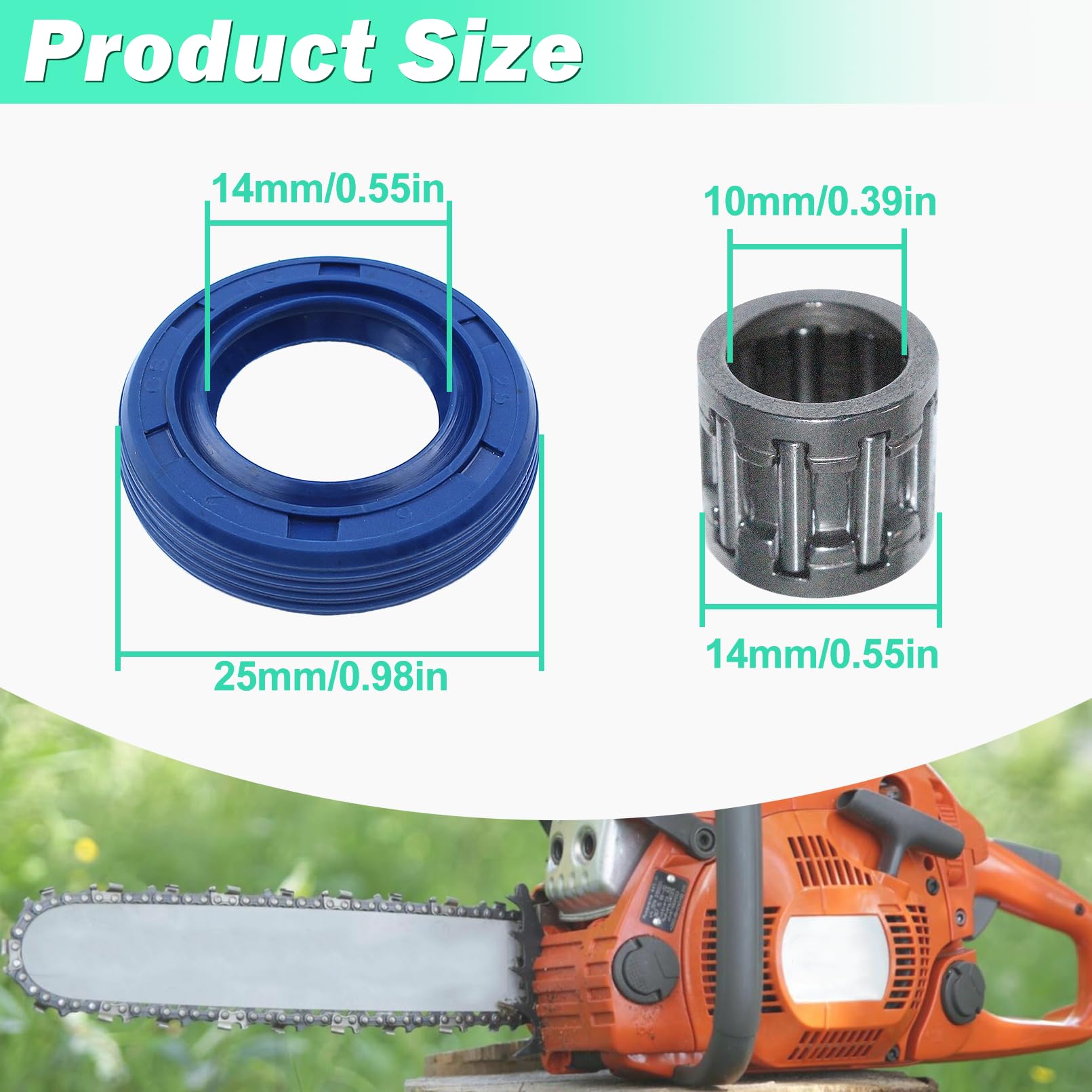 Adefol Cigüeñal para Stihl MS271 MS291 Motosierra, Avce Rodamientos, Aguja de pistón, Juntas de sellado, Reemplazo 1141 030 0401
