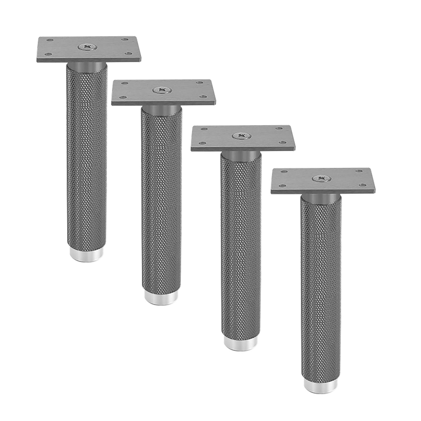 Gambe per Mobili Regolabil, Set di 4, Piedino per Tavolo, DIY Mobili Tavolo in Gambe,Piedini per Mobili in Lega di AAlluminio, per Armadio, Divano, Sedia, Tavolino ,Viti inclusi,Grigio,30cm/11.81in