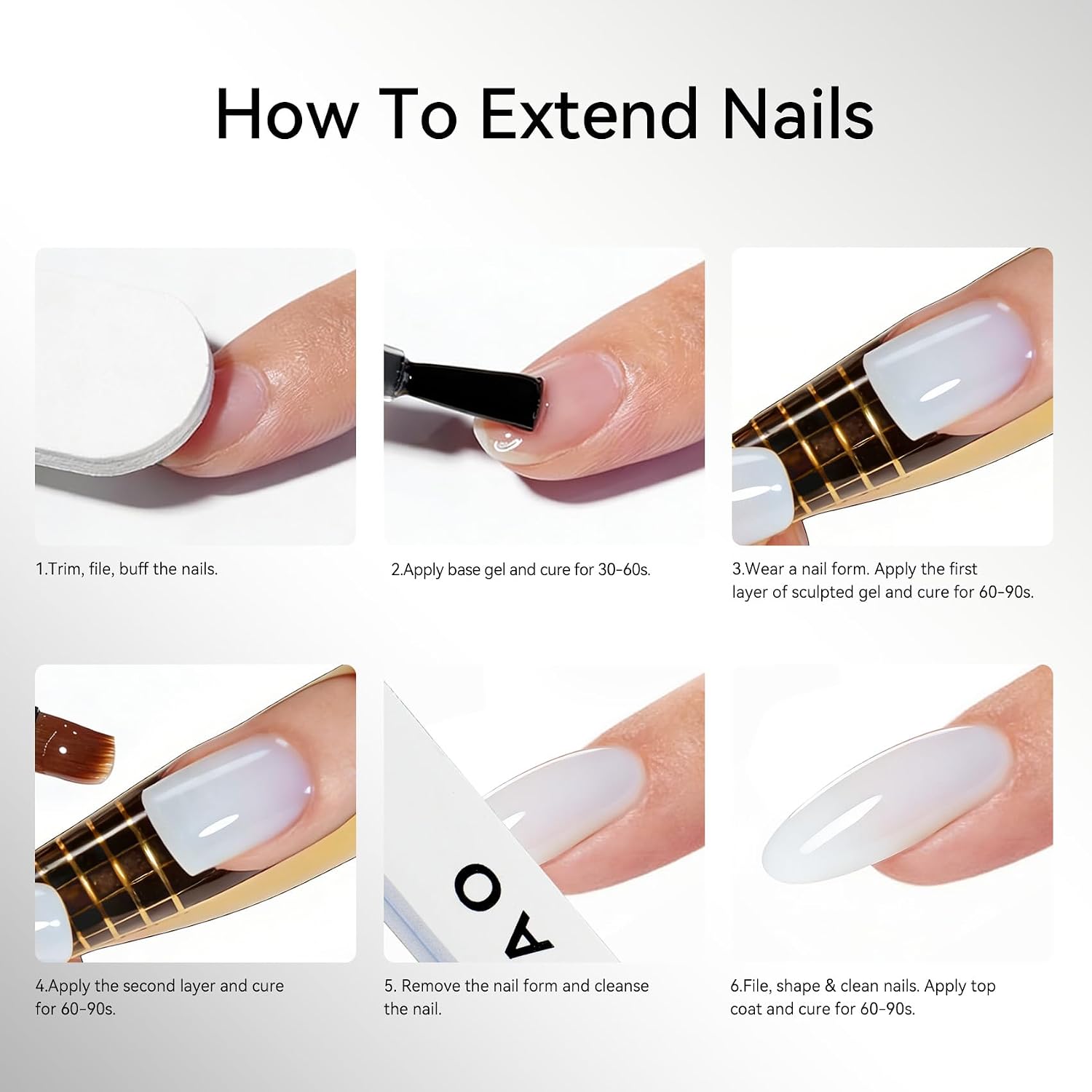 MAYCHAO Builder Gel Milky White Sculpted Gel High Hardness for Nail Extension Broken Repair Protection Durable for Home Salon UV LED Lamp Cured Nail DIY Art Manicure 0.5OZ