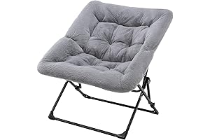 OAKHAM Saucer Chair for Adults: X-Large, Soft Faux Fur Folding Lounge Chair