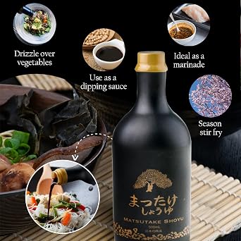 HAKU Matsutake Shoyu Japanese Soy Sauce (500 ml) - Organic Mushroom Flavored Dark Soy Sauce - Pure Soy Sauce with No Additives - Unfiltered Shoyu Sauce for Ramen, Ponzu, Sushi, Sashimi
