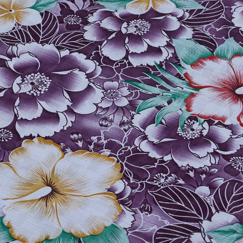 Image of Dakshya Industries Printed PVC Plastic Flowered 4 Seater Round Shape Table Cover (Size - 60 Inches Round)
