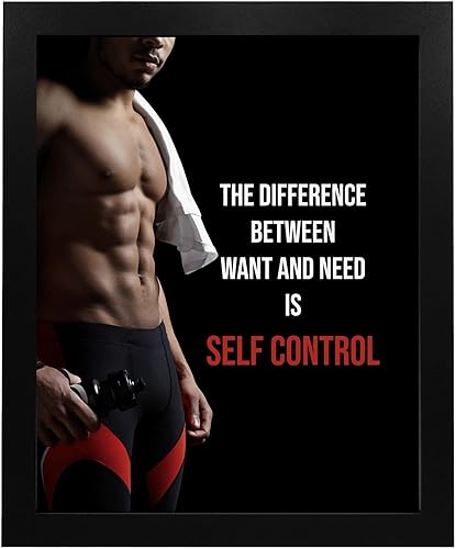 Miniatura 6 de "Self Control-Difference Between Want & Need"- Motivational Fitness Sign- 8 x 10" Wall Art- Ready to Frame. Inspirational Exercise Print for