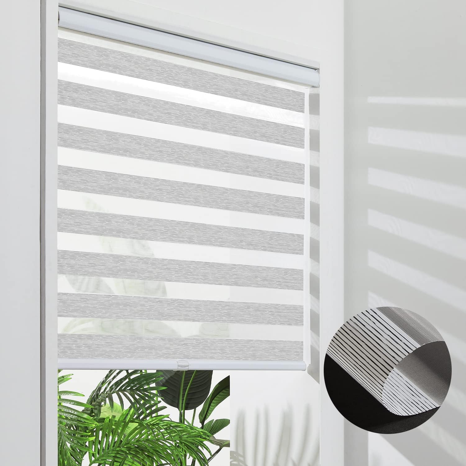 Xidamen Custom Zebra Blinds for Windows Cordless, Zebra
