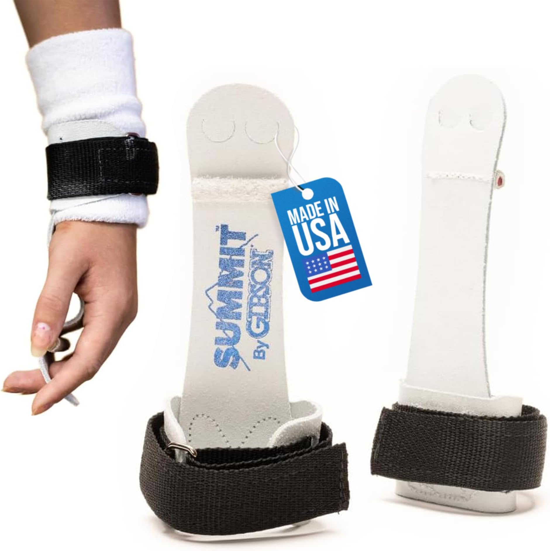 Summit Uneven Bar Gymnastic Grips for Girls, Durable Leather Grip with Double Buckle Straps for Secure Grip, Hand Grips for Early Competitor Gymnasts - Made In USA