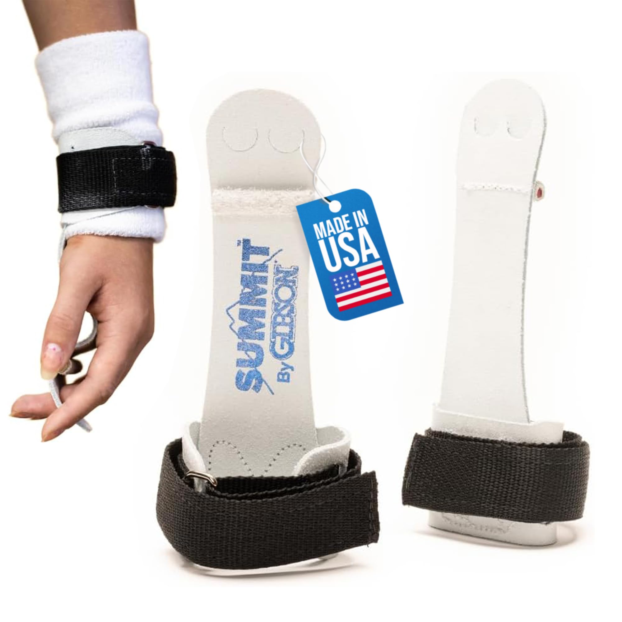 Summit Uneven Bar Gymnastic Grips for Girls, Durable Leather Grip with Double Buckle Straps for Secure Grip, Hand Grips for Early Competitor Gymnasts - Made In USA