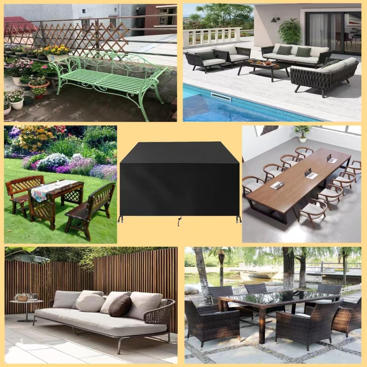 Outdoor Furniture Covers Waterproof 93x63x24inch/LxWxH/235x160x60cm Patio Furniture Set Outdoor Furniture Set Outdoor Tables, Chairs, and Sofa Set Heavy Duty Rain, Dust, and Snow Protection