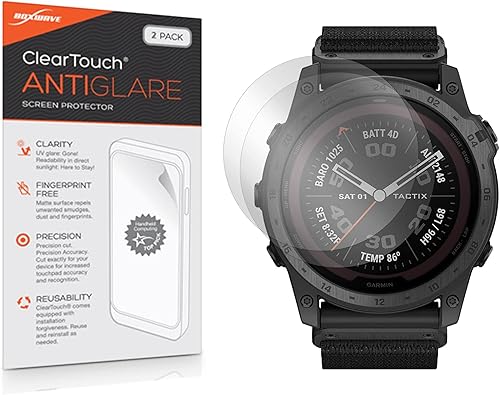 BoxWave Protector de pantalla compatible con Garmin Tactix 7  ClearTouch Anti-Glare (2 unidades), antihuellas mate para Garmin Tactix 7