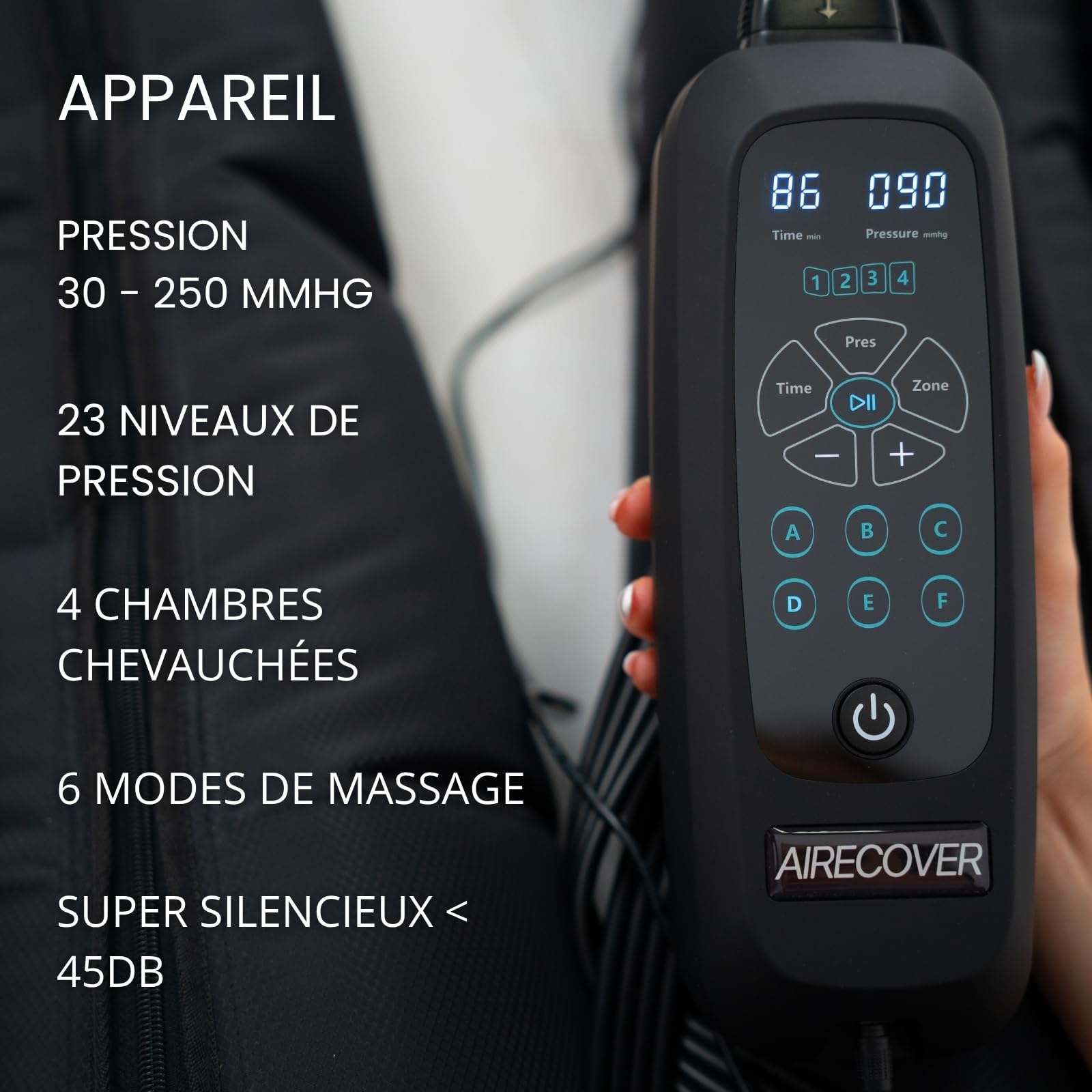 Pressothérapie pour la Maison, Masseur de Jambes avec 4 Chambres pour Améliorer la Circulation Sanguine et le Drainage Lymphatique, Bottes de Récupération pour la Relaxation Musculaire et